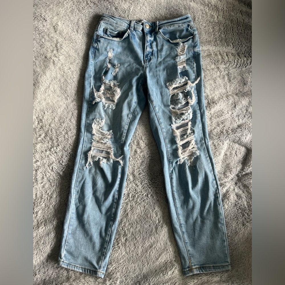 Wax Jean Light Blue Distressed Women Jeans - Size 5/27